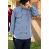 5.25 oz 10 Button Classic Poplin Chef Coat&#44; Steel - Large