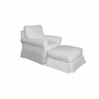 Sunset Trading Horizon Slipcovered Swivel Rocking Chair & Ottoman - White