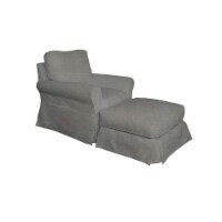 Sunset Trading Horizon Slipcovered Swivel Rocking Chair & Ottoman - Gray