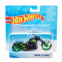 Mattel Hot Wheels® Twin Flame Motorcycle - Green/Black Perspective: Main