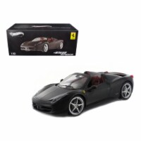 Ferrari 458 Italia Spider Matt Black Elite Edition 1/18 Diecast Car Model by Hotwheels