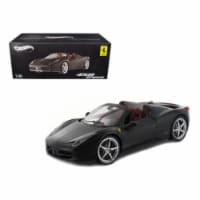 Ferrari 458 Italia Spider Matt Black Elite Edition 1/18 Diecast Car Model by Hotwheels