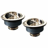 Westbrass D2135-07 Two Wing Nut Style Large Kitchen Basket Strainer in Satin Nickel