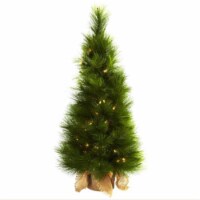 3&rsquo; Christmas Tree with Burlap Bag & Clear Lights