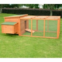 Wood Chicken Coop Rabbit Hen House Nest Huge Run Backyard Poultry Cage