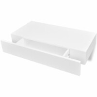 MDF Floating Wall Display Shelf 1 Drawer Book & DVD Storage, White