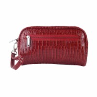 Margarita-Insulated Cosmetics Bags with Removable Wristlet&#44; Red Croc