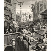 26 x 30 in. Beer Street & Gin Lane From The Original Design by Hogarth From The Works of Hoga