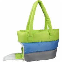 Bubble-Poly Tri-Colored Insulated Pet Carrier, Green And Blue - Medium
