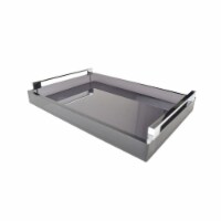 Smoke Tray with Silver Handles & Smokey Black