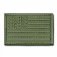 USA Flag Rubber Patch&#44; Olive