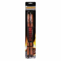 Pushette BBQ Skewers - Set of 4 Skewers Wood Grain - Silver