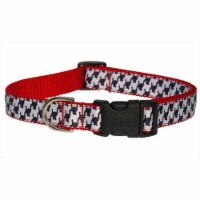 HERRINGBONE-WHITE-BLK.3-C Houndstooth Dog Collar, Black & White - Medium