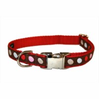 POLKA DOT-BRN-MULTI2-C Dot Dog Collar, Brown & Multi - Small