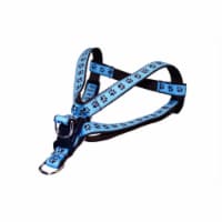 PUPPY PAWS-BLUE-CHOC.3-H Puppy Paws Dog Harness, Blue & Brown - Medium