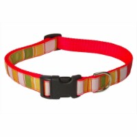 STRIPE-ORANGE-MULTI4-C Multi Stripe Dog Collar, Orange - Large