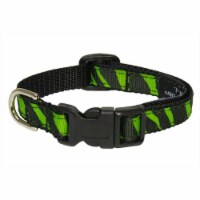 ZEBRA-GREEN-BLK.1-C Zebra Dog Collar, Green & Black - Extra Small