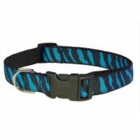ZEBRA-TURQUOISE-BLK.3-C Zebra Dog Collar, Turquoise & Black - Medium