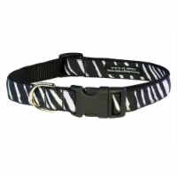 ZEBRA-WHITE-BLK.4-C Zebra Dog Collar, Black & White - Large
