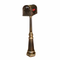 SCF-1003-SPK-591-BRZ Floral Curbside Mailbox with Tacoma Mailbox Post Unit - Hand Rubbed Bron