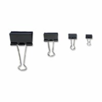 Binder Clips&#44; Medium&#44; 1.25 in. W&#44; .63 in. Capacity&#44; Black-Silver