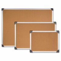 Cork Board&#44; 3 ft. x 2 ft.&#44; Aluminum&#44; Silver-Brown