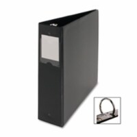 Round Ring Binder- w-Label Holder- 1in. Cap.- 11in.x8-.50in.- BK