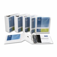 D-Ring Binder- w- Pockets- 1in. Capacity- White