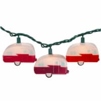 Dennis East 10 Count Retro Camper Novelty Summer String Lights, 6.5 ft Green Wire