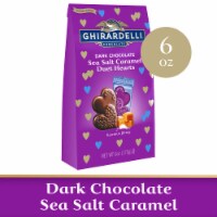 Ghirardelli® Dark Chocolate Sea Salt Caramel Duet Hearts Valentine Candy Perspective: Main