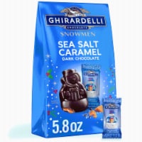 Ghiradelli® Sea Salt Caramel Filled Dark Chocolate Snowmen Holiday Candy Bag