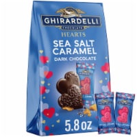 Ghirardelli® Sea Salt Caramel Dark Chocolate Hearts Valentine's Candy Bag Perspective: Main