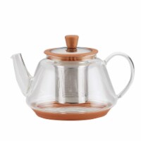 BonJour 47954 30 oz Tea Voyager Borosilicate Glass Teapot with Stainless Steel Infuser - Copp