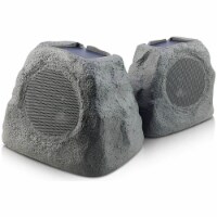iHome IHRK500SPR Rechargeable Bluetooth Outdoor Solar Rock Speakers with TWS Linking