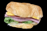 Roast Beef Cheddar Cheese & Lettuce Croissant Sandwich Perspective: Main