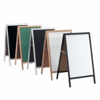 Aarco Products A-Frame Sidewalk White Chalkboard - Black Aluminum