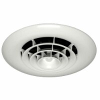 Havaco Quick Connect HT-G6B-R1D White Round Ceiling Diffuser and 6 in. Boot with Rotary Dampe