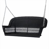Jeco W00207S-D Black Resin Wicker Porch Swing