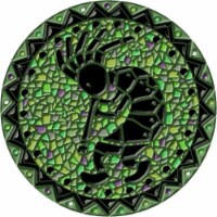Kokopelli Poolsaic -green- 29 inches 67B00-00012