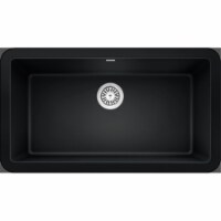 Blanco 402525 33 in. Ikon Apron Low Divide Kitchen Sink, Coal Black