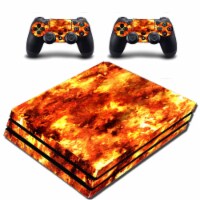 VWAQ PS4 Pro Flame Decal Skin Playstation 4 Pro Fire Wrap Skin - PPGC3