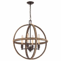 Natural Rope 24'' Wide 4-Light Chandelier - Oil Rubbed Bronze