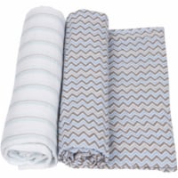 Miracle Baby MiracleWare Muslin Swaddle Blankets - Blue/Gray