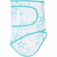 Miracle Blanket 15649 Aqua Stars With Aqua Trim Baby Swaddle Blanket