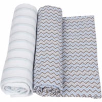 Miracle Blanket 20346 Blue With Gray Stripes Baby Swaddle Blanket