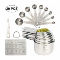 TQS Stainless Steel Measuring Cup and Spoons - Set of 20