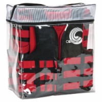 Connelly Adjustable Adult Dual-Size Universal Neo Life Jacket Vest, Red (4 Pack)