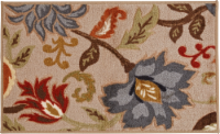 Oriental Weavers Courtland Carved Floral Accent Rug - Stone/Blue Perspective: Main