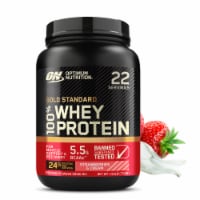 Optimum Nutrition Gold Standard 100% Whey Strawberries & Cream Protein Powder Perspective: Main