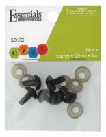 EBL Eyes Solid 12mm w/Washer Black 6pc